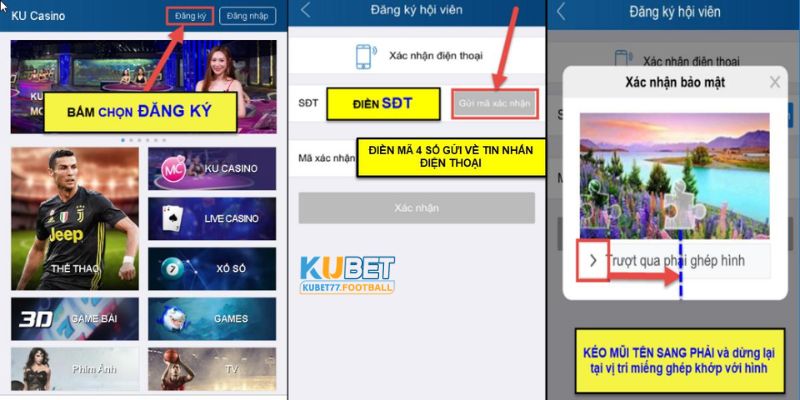 Hướng dẫn đăng ký tài khoản tại Kubet77