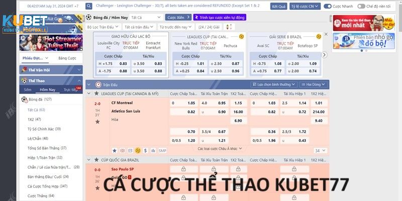 Sản phẩm cược thể thao truyền thống đủ bộ môn